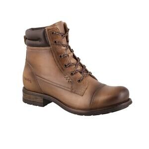 Taos Capstone Women's Boots Brown Black Combat Booties Leather Lace Up Size 9